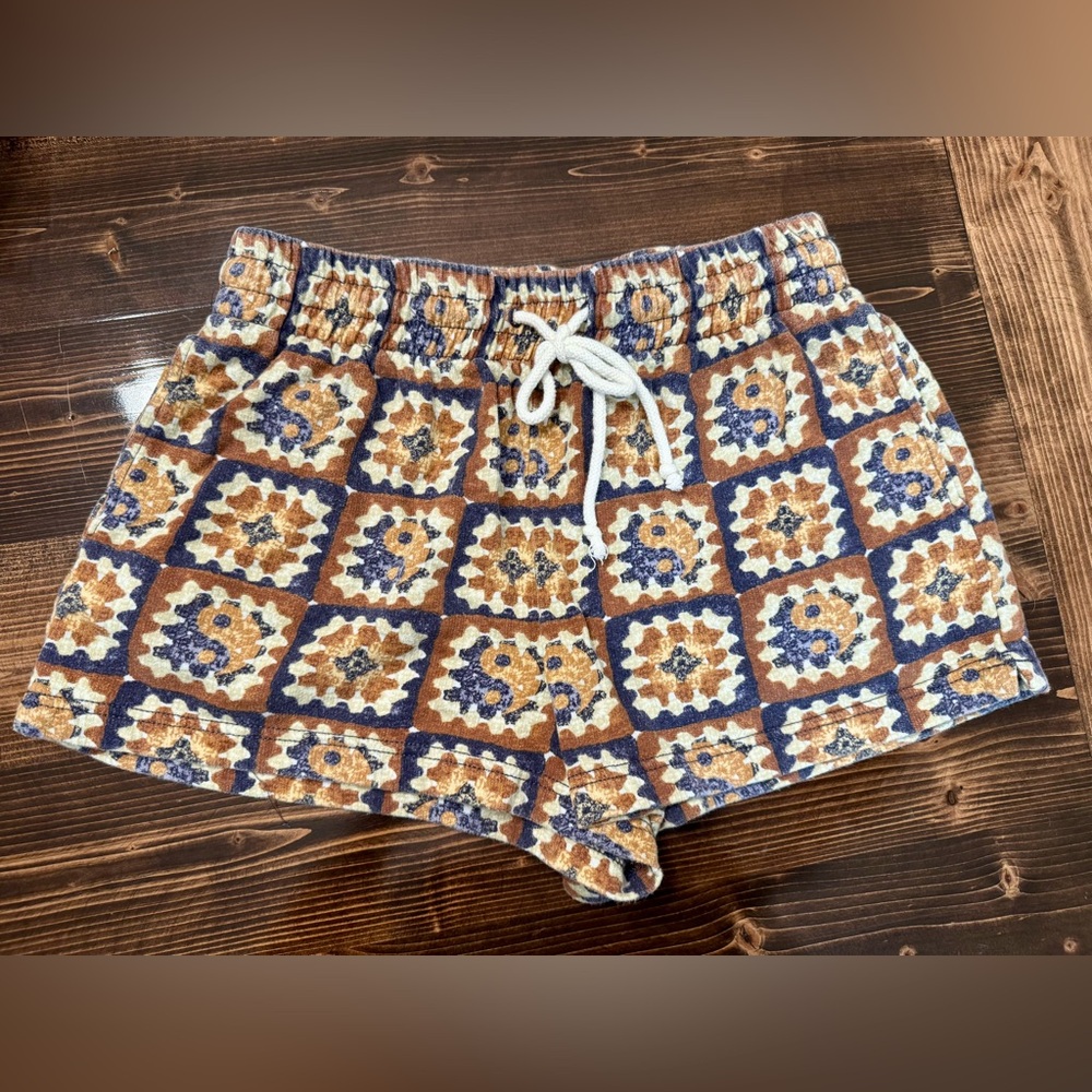Out From Under by Urban Outfitters Brown‎ and Blue High Waist Shorts